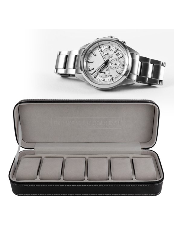Leather Watch Storage Case Watch Display Box, Watch Storage and Durable with PU Material for Family and Friends for Keep and Display 6 Watches