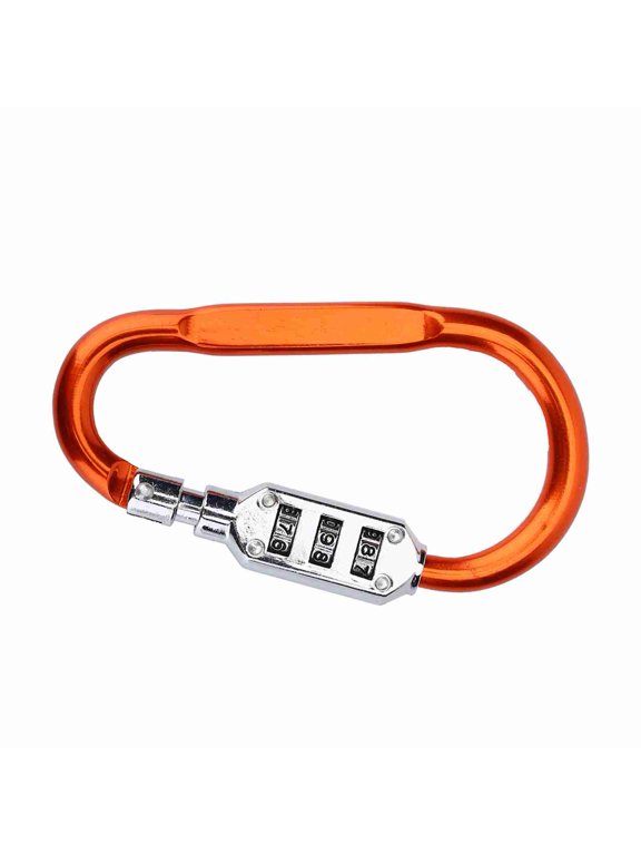 Locking CarabinerCarabiner Travel Bag Luggage Security Combination Lock Locking Carabiner Padlock Orange
