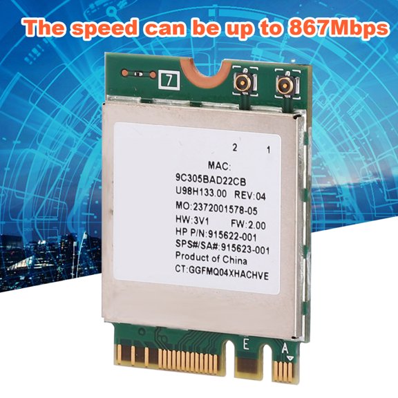 Brynna M.2 Network CardNetwork Card, 2.4G/5G Dual Band WIFI Network Card for Notebooks