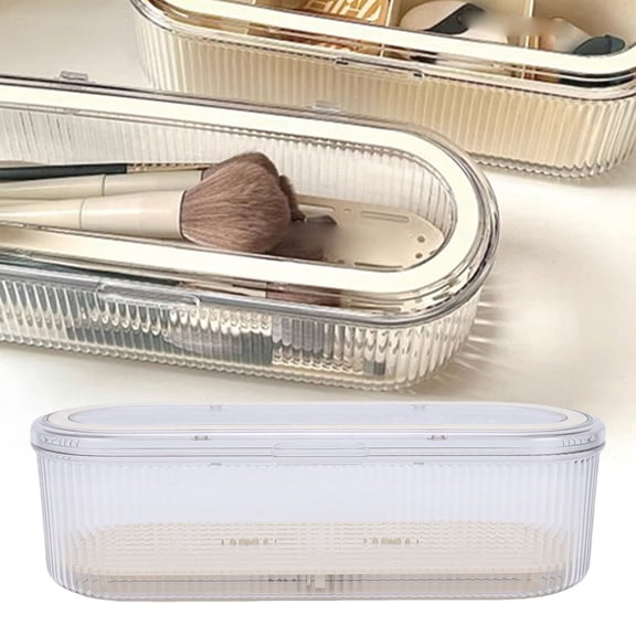 Brynna Makeup Brush Storage Case Brush Makeup Brush Holder with Lid Clear Transparent Dust Proof Makeup Brush Organizer Storage Case