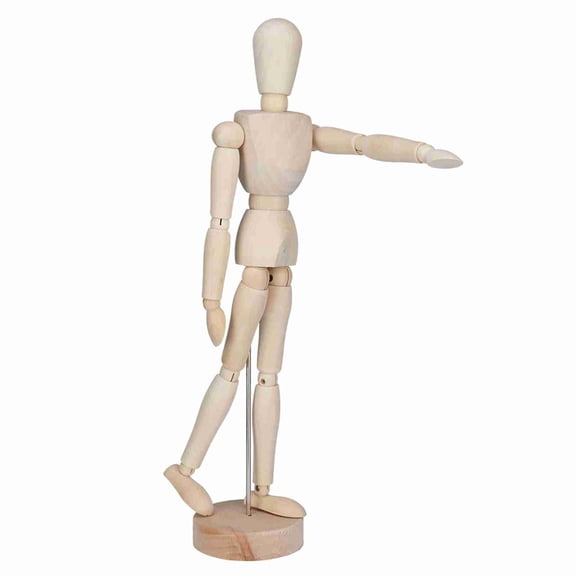 Brynna Mannequin With Base And Flexible Body Articulated Wood Artist Drawing Manikin With Base, Suitable for Artists Model, Photography Prop, for Study of Human Body and Basic Shapes