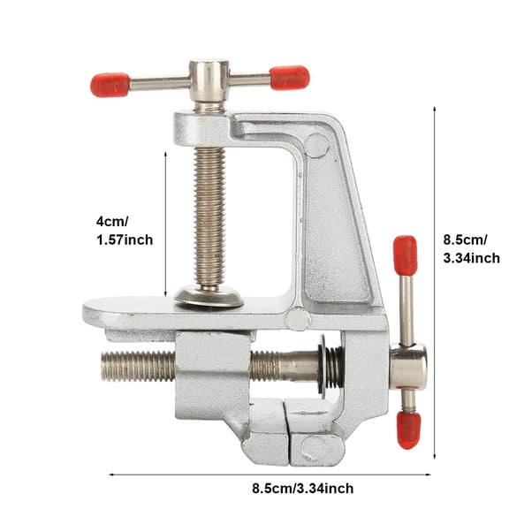 Brynna Mini Bench Vise Craft Vise, Aluminum Alloy Mini Vise Hobby Table Craft Jewelry Clamp Vice Repair Tool with Adjustable Jaw, Useful and helpful for the garage, workshop, small repairs, model