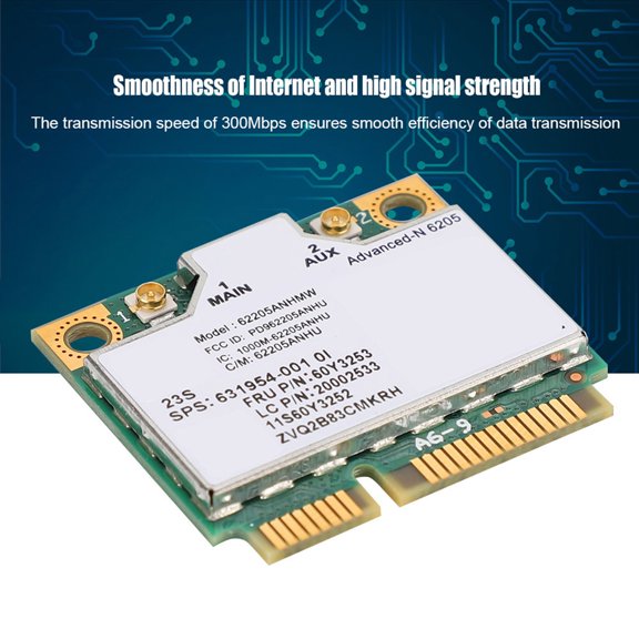Brynna Mini PCI-E Network CardWireless Network Card, 300Mbps Network Card for Thinkpad Laptop