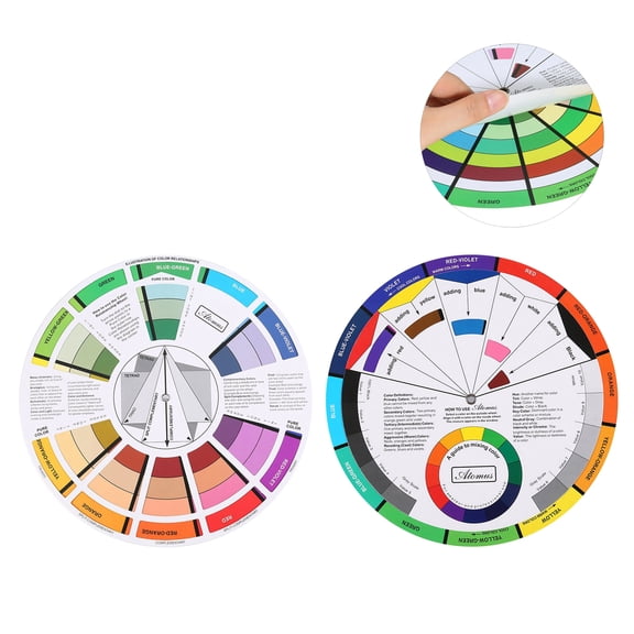 Brynna Mixing Color Wheel Mixing Professional Mix Guide Round Tattoo Nail Pigment Color Wheel Paper Card Supplies