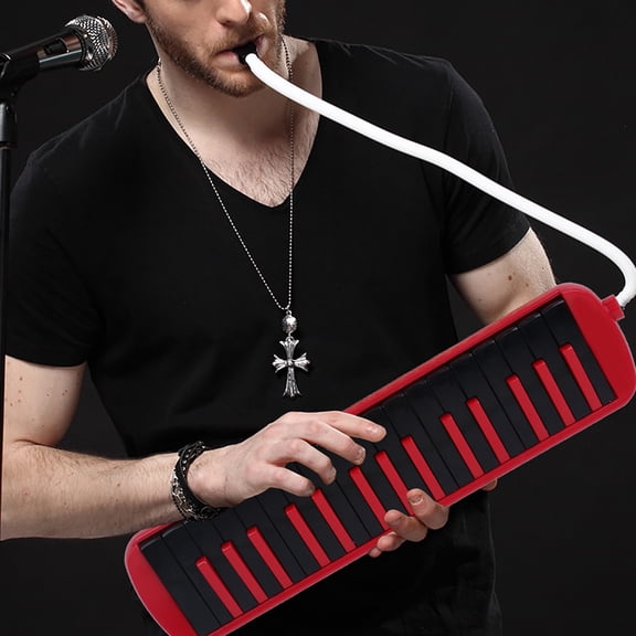 Brynna Musical Instrument Melodica 32 Key Wind Musical Instrument Blue Beginner Practice Bag F32s