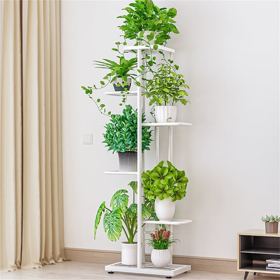 Brynna Potting Ladder Duty 6-Tier Display Shelf Flower Pots Rack Plant Stand Potting Ladder Planter Stand Heavy Duty Storage Shelving Rack for Potted Plants