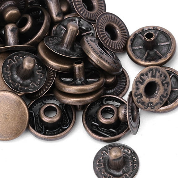 Brynna Press Studs Snap Fasteners, Press Stud Button Pure Brass Jean Button Press Studs for Sewing Accessories