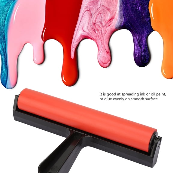 Brynna Printmaking Roller Rubber Brayer Ink Roller Paint Roller Art Printmaking Stamping Tool NonSlip Handle Spreads Ink Oil Paint or Glue Evenly on Smooth Surface for Painting Printing