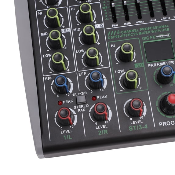 Brynna Professional DJ MixerProfessional 4 Channel Sound Mixer Stereo ...