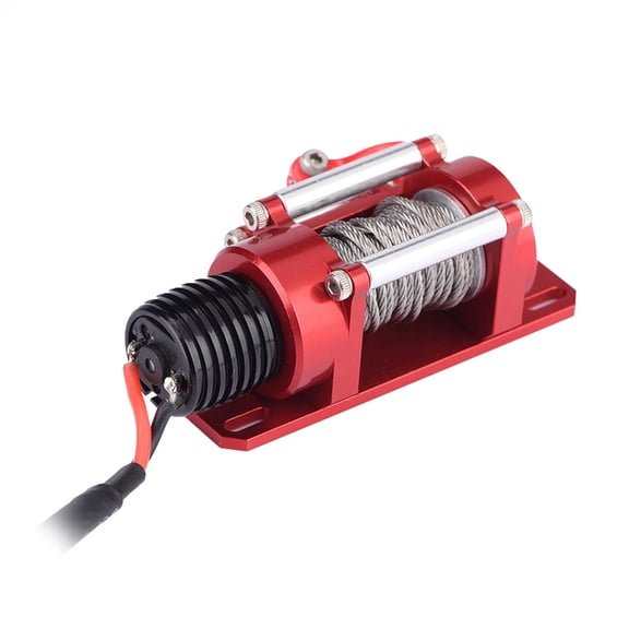 Brynna RC Car Winch10 RC Crawler Climbing Cars Electric Metal Winch, Suitable for SCX10 D90 D110 TF2 KM2, and sturdy, Red Mini Electric Metal Winch for RC, Made of Quality Metal Material