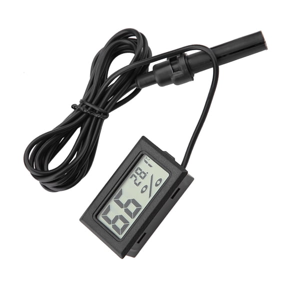 Brynna Reptile Thermometer Hygrometer Embedded Mini LCD Thermometer Hygrometer Humidity Temperature Monitor with External Probe for Reptile Tank