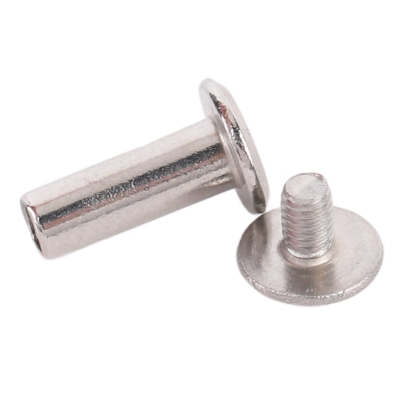 Brynna Rivet for Leather Crafts Round Head Rivets, Rivet and Stud Set Easy Installation 100 Sets M2.5 for Clothing Decoration 3.5x10x7mm / 0.14x0.39x0.28in