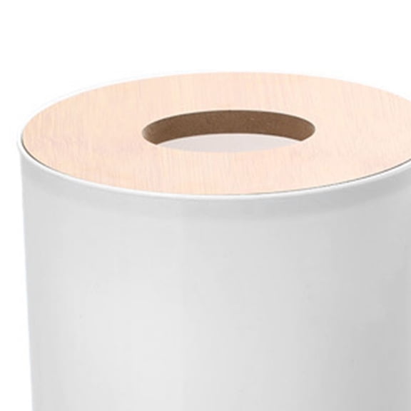 Brynna Round Tissue Box Toilet Paper Dispenser, Roll Tissue Box Holder Multipurpose Innovative for Bathroom White
