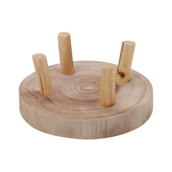 Brynna Round Wooden Riser Wooden Wooden Flower Stand Stool Round Wooden Riser with 2.4in Leg Height Unpainted Finish M