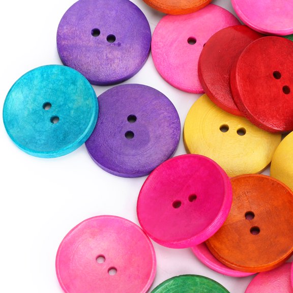 Brynna Sewing Supplies Clothing 150Pcs Sewing Button Wooden Bowl Shape 2 Holes Multicolor DIY Clothing Crafts Supplies 30mm Dia