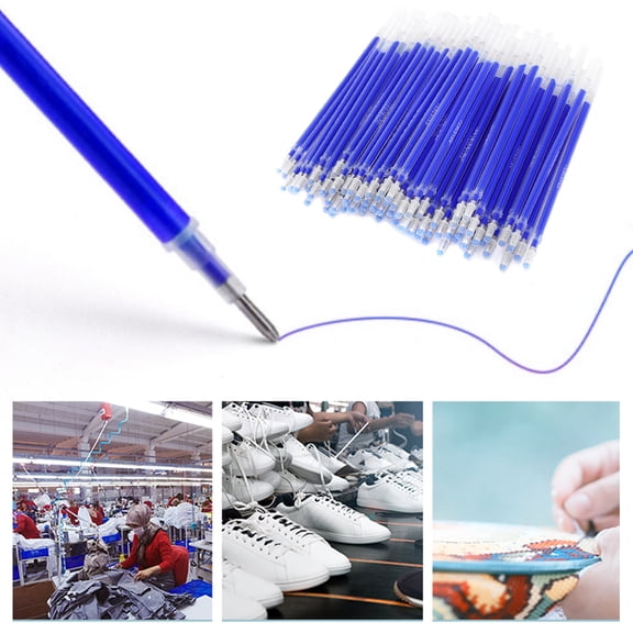 Brynna Sewing Tool Fabric 100pcs Blue High Temperature Disappearing Pen Refill Heat Erasable Marker Tailoring Accessories