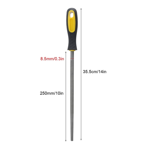 Brynna Sharpening File 10in Coarse Teeth, Fine Teeth, Middle Teeth Round File, Steel File Rasp with Handle for Metal Leather Projects, Suitable for iron and steel, nonferrous