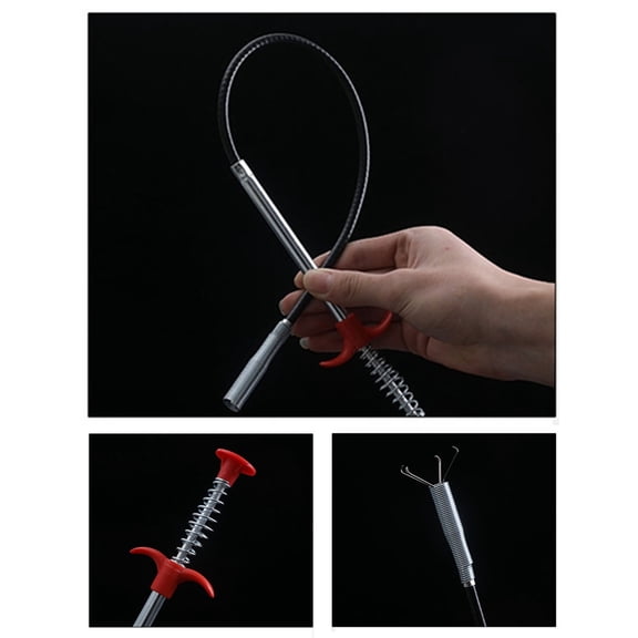 Brynna Sink Drain Cleaner Drain Hair Cleaner Tool, Drain Clog Remover 4 Claw for Toilet 0.9m/35.4in