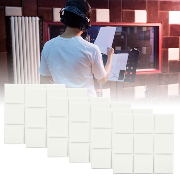 Brynna Sound-Absorption Material Sound-absorption 6Pcs Sound Absorption Panels Acoustic Sound Proof High Density Flame Retardant MaterialWhite