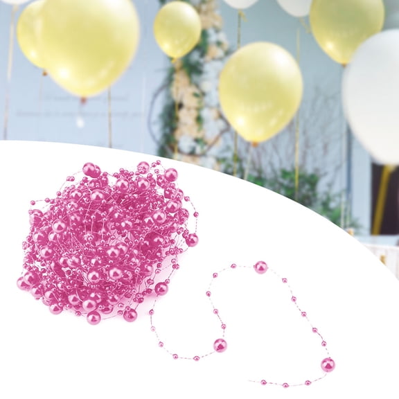 Brynna String Beads 10M Fishing Thread Artificial Pearls Beads Chain DIY Wedding Party Decoration rose red