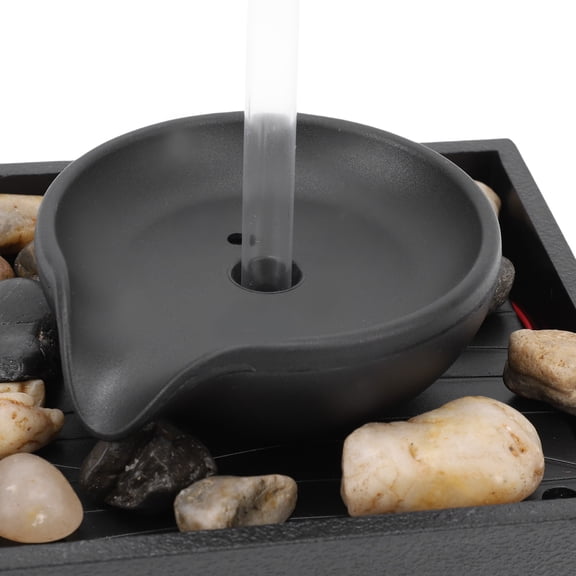Brynna Table Decor Table Floating Teapot Water Fountain Ornament Indoor Tabletop Waterfall Decoration with LED Light Stones Home Office Table Decor