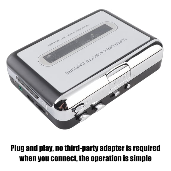 Brynna USB CassetteUSB Tape To MP3 Converter Stereo Audio Music Player for Use Portable Cassette Player