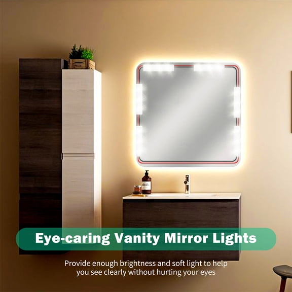 Brynna Vanity Mirror Lights Bath LED Makeup Mirror Lights 6LEDs Dimmable Touch Control Vanity Mirror Lights Bathroom Mirror Light with USB Cable LED Strip Lights Dressing Mirror