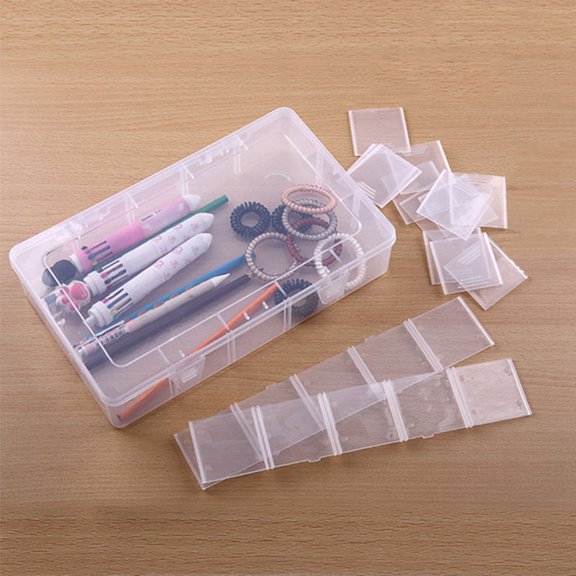 Brynna Visible Plastic Storage Box 15 Grids Organizer Box, Reusable Multipurpose Removable Visible Storage Box Lightweight Thickening for Work