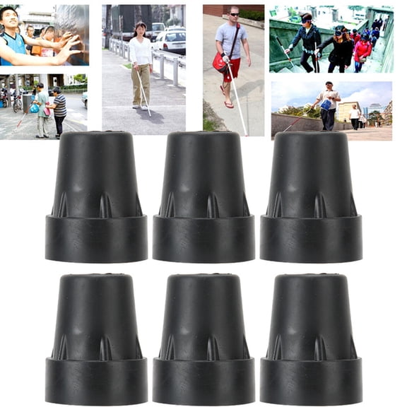 Brynna Walking Stick End Cover Tip Stick 6pcs Walking Stick Bottom Pads AntiSlip Walking Canes End Cover Tip Accessory