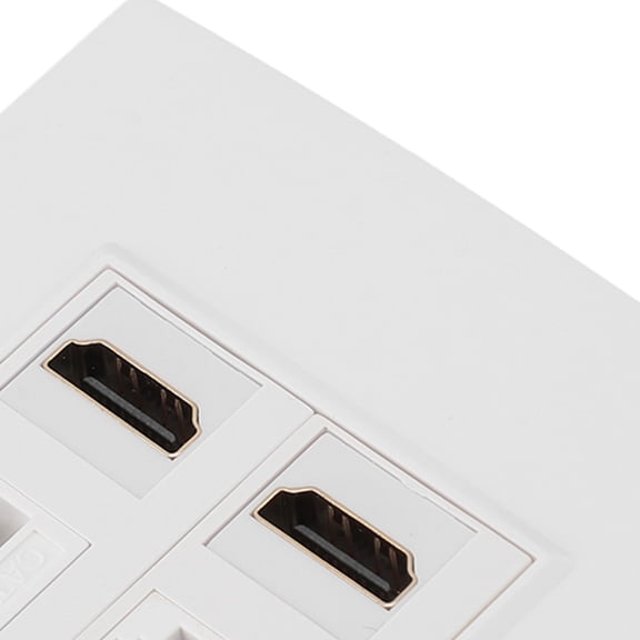 Brynna Wall Plate Cat6 HD Multimedia Interface Wall Plate, 4K HD Professional 4 Port Ethernet Wall Plate for Computers for Hard Drives