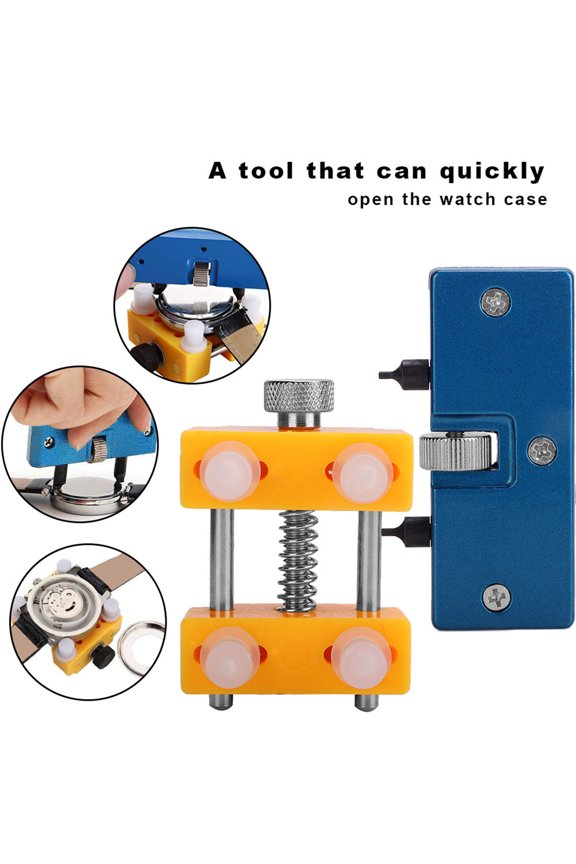 Watch Repair Tool Watch Cover Remover, Waterproof Watch Battery Replacement Tool Kit with Fixing Base for Different Watches Types