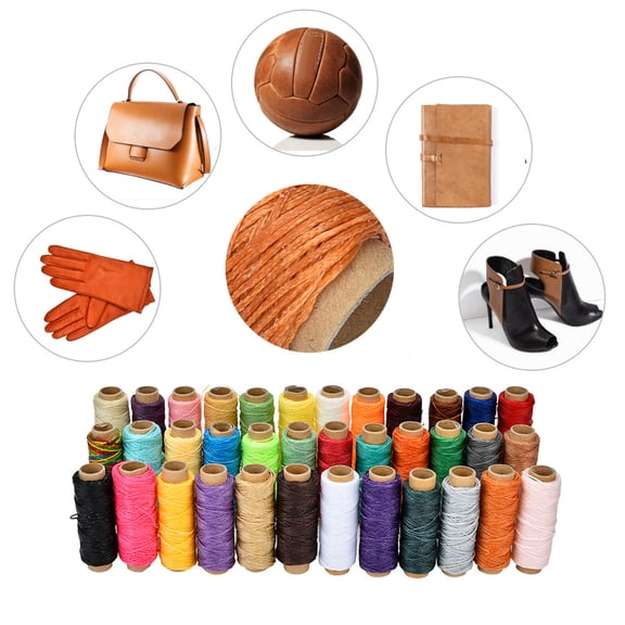 Brynna Waxed Thread Stitching 36 Colors 50 Meters/Roll 150D Leather Crafts Sewing Thread Hand Stitching Waxed Thread