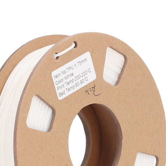 Brynna White TPU Filament3D Printer Filament, Stable Easy To Print 1.75mm TPU Filament Widely High Elasticity High Accuracy for Plugs for Keychain Cases