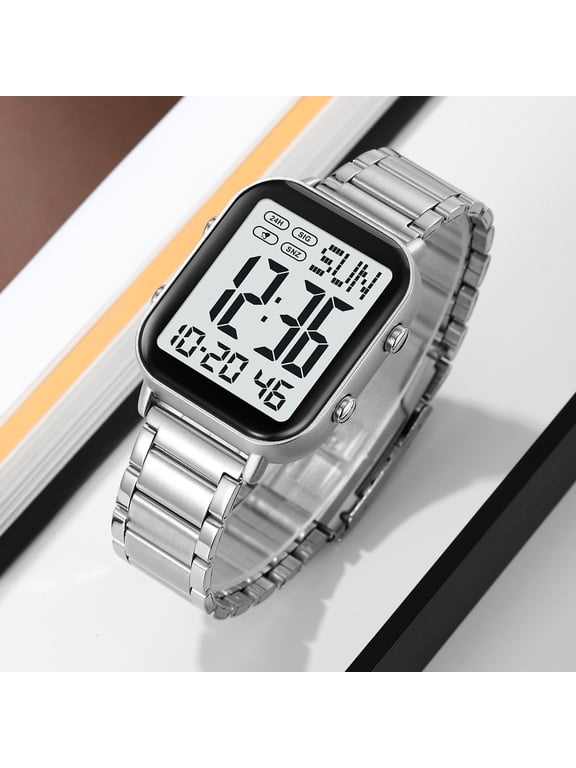 Women's Digital Watch Wrist Watch for Women Men, 30M WR Digital Watch with Backlight 1/100 Second Stopwatch Alarm Chime Hourly Countdown Timer Dual Time 12/24 Hour for Outdoor Activities