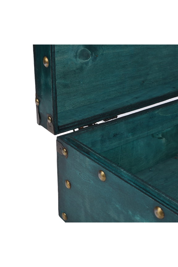 Wooden Suitcase Wooden Storage Trunk, Vintage Decorative Suitcase with Leather Handle Photography Prop Item Storage