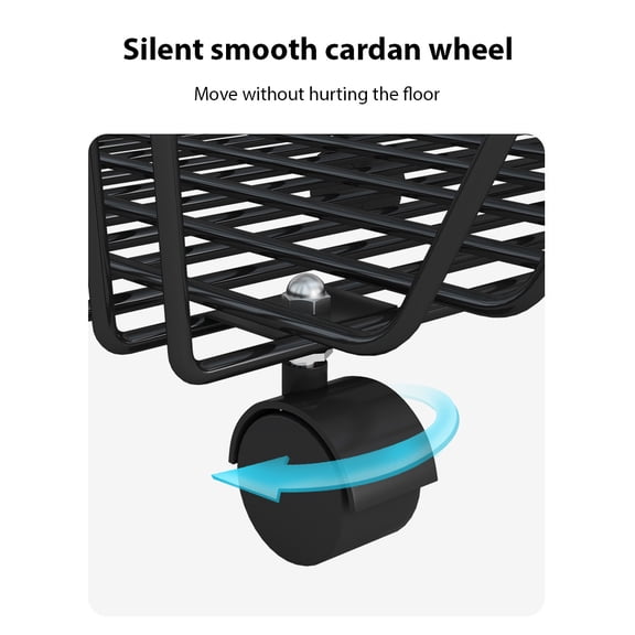 Brynna cart Kitchen 2 Tier Fruit Basket for Kitchen Storage Cart Stackable Metal Wire Storage Basket Snacks Organizer Baskets with Rolling Wheels Potato Onion Storage Bins Rack for Kitchen