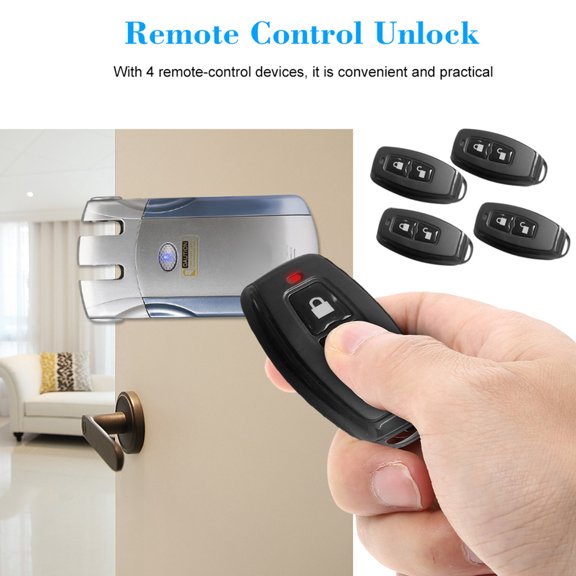 Brynna combination lock WAFU Remote Control Lock Tiger Lock Method with 4 Remote Keys, USB Power, for Smart Home Villa Office Access Control