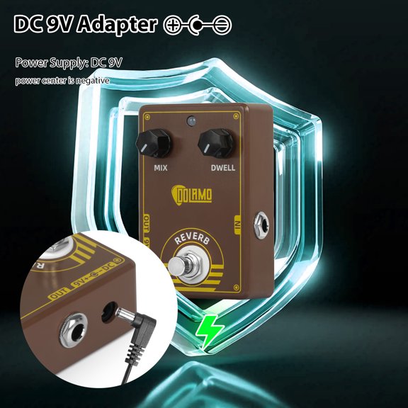 Brynna effects pedal for electric guitar Guitar Reverb Guitar Effects Pedal Dwell/Mix DC 9V 6.35mm Input/Output Interface Analog Amplifier Spring Reverb Electric Guitar Effector with True Bypass