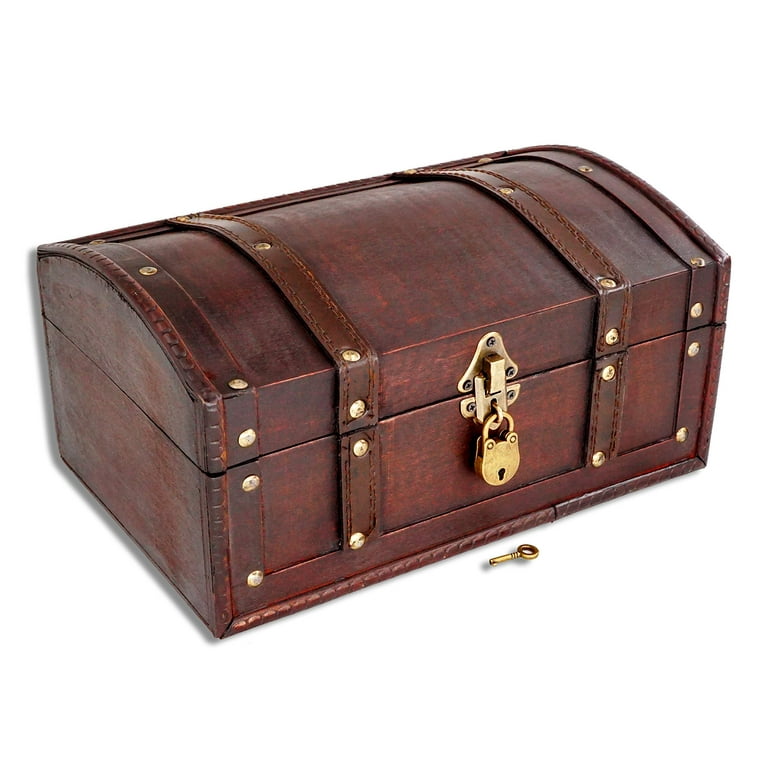 Brynnberg Handmade Wooden Pirate Treasure Chest - Durable Storage