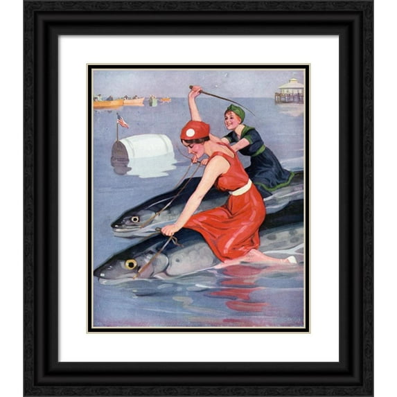 Brynolf Wennerberg 15x18 Black Ornate Wood Framed Double Matted Museum Art Print Titled - Both Winners (1914)