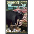 thumbnail image 1 of Bryson City, North Carolina, Bear and Picnic Scene (9x12 Wall Art Print, Home Decor), 1 of 3