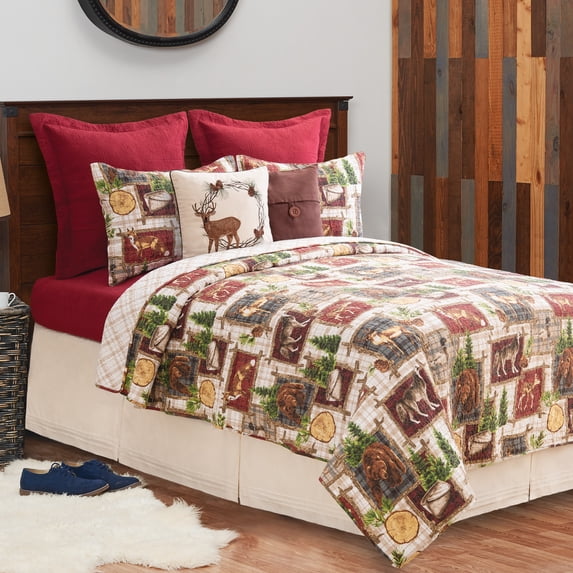 Bryson Retreat Reversible Rustic King Quilt Set
