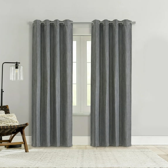 Bryson Room Darkening Grommet Curtain Panel 52 x 108 in Grey