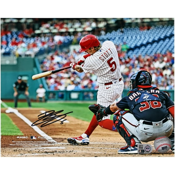 Bryson Stott Philadelphia Phillies Autographed 8" x 10" Hitting Photograph - Fanatics Authentic Certified