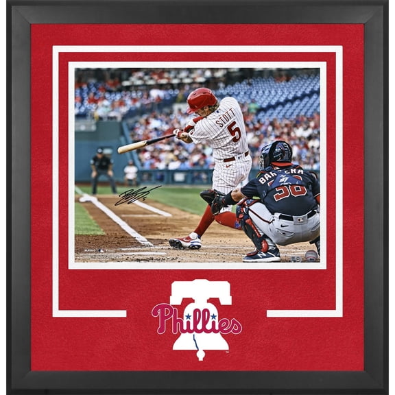Bryson Stott Philadelphia Phillies Deluxe Framed Autographed 16" x 20" Hitting Photograph - Fanatics Authentic Certified