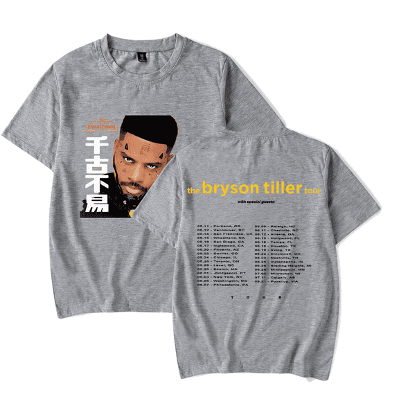 Bryson Tiller The Bryson Tiller Tour 2024 Merch Short Sleeve T-shirt Unisex Fashion Crew Neck Top