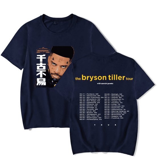 Bryson Tiller The Bryson Tiller Tour 2024 Merch Short Sleeve T-shirt Unisex Fashion Crew Neck Top