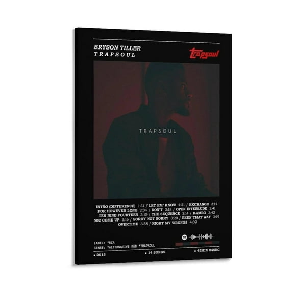 Bryson Tiller Trapsoul  Canvas Poster Bedroom Decoration Landscape Office Valentine's Birthday Gift