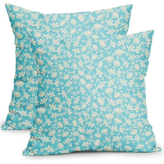 Brythos 2Pcs Throw Pillow Covers,Soft Skin-Friendly Cotton Linen Blend Pillow Covers,Unique Handmade Craftsmanship Couch Pillow Covers,Style16,18"X18"