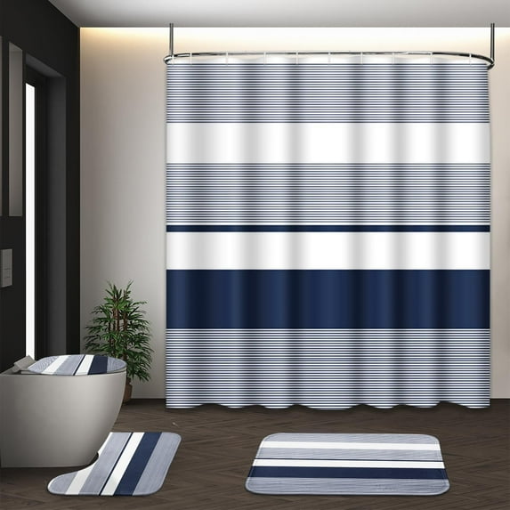 Brythos 4Pcs Shower Curtain Set,Bathroom Rug Set,Bathroom Sets,Style8,72"X72"